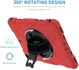 Apple iPad 10.2 2019 / 2020 / 2021 Hybride Hoesje met Handriem Rood afbeelding 22