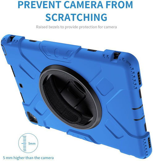 Apple iPad 10.2 2019 / 2020 / 2021 Hybride Hoesje met Handriem Blauw afbeelding 13