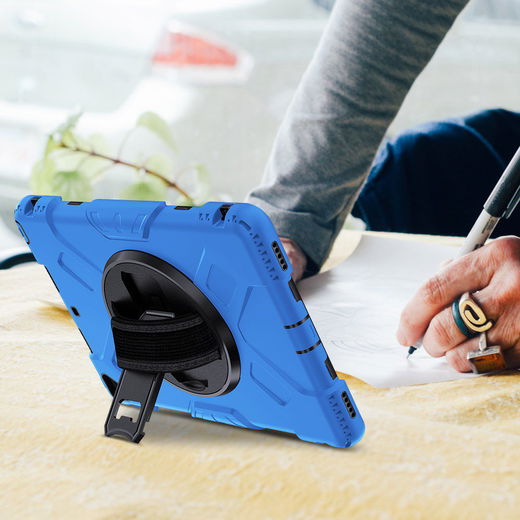 Apple iPad 10.2 2019 / 2020 / 2021 Hybride Hoesje met Handriem Blauw afbeelding 16