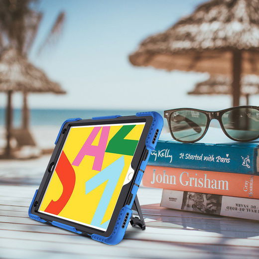 Apple iPad 10.2 2019 / 2020 / 2021 Hybride Hoesje met Handriem Blauw afbeelding 17