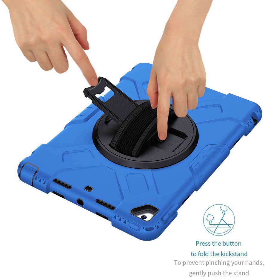 Apple iPad 10.2 2019 / 2020 / 2021 Hybride Hoesje met Handriem Blauw afbeelding 20