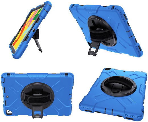 Apple iPad 10.2 2019 / 2020 / 2021 Hybride Hoesje met Handriem Blauw afbeelding 23