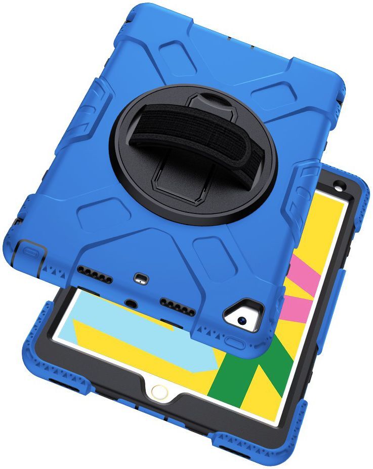 Apple iPad 10.2 2019 / 2020 / 2021 Hybride Hoesje met Handriem Blauw afbeelding 26