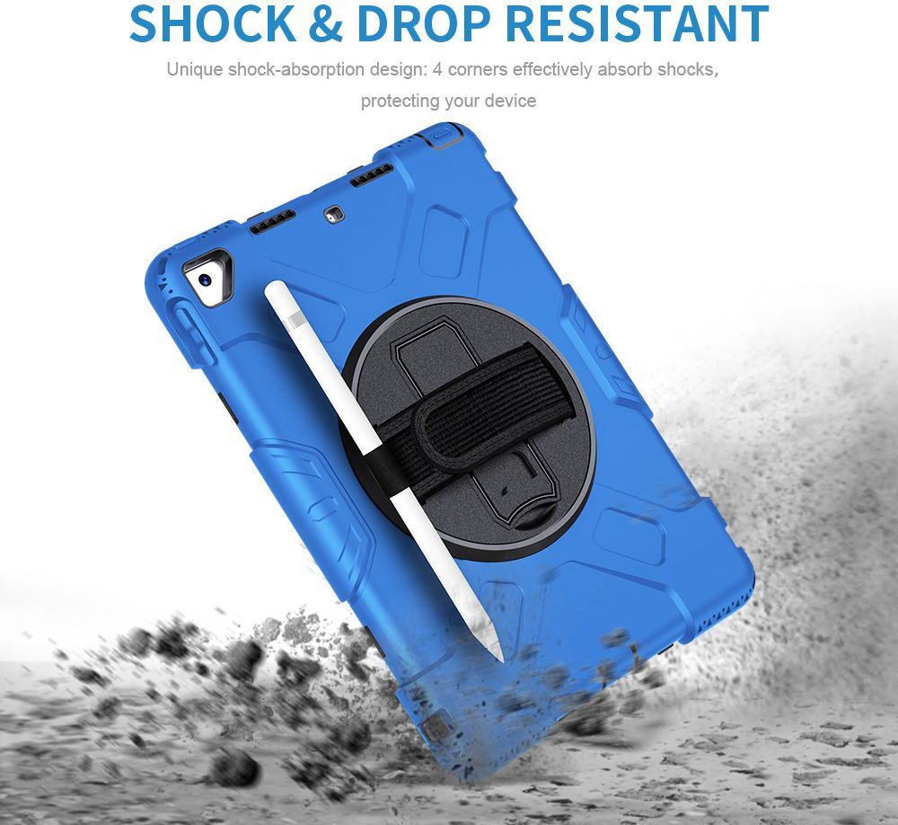 Apple iPad 10.2 2019 / 2020 / 2021 Hybride Hoesje met Handriem Blauw afbeelding 6