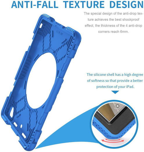 Apple iPad 10.2 2019 / 2020 / 2021 Hybride Hoesje met Handriem Blauw afbeelding 7