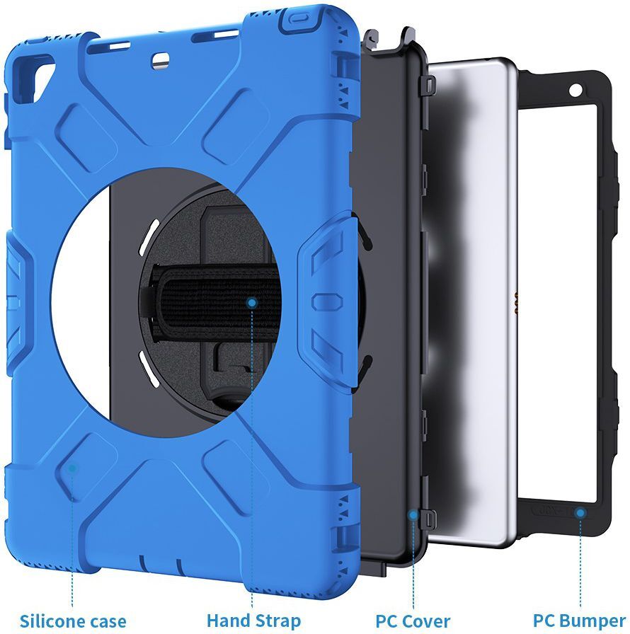 Apple iPad 10.2 2019 / 2020 / 2021 Hybride Hoesje met Handriem Blauw afbeelding 9