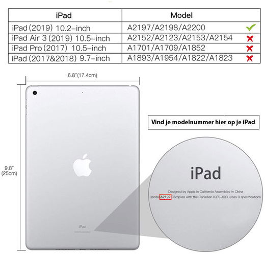 Apple iPad 10.2 2019 / 2020 / 2021 Hybride Hoesje met Handriem Zwart afbeelding 27