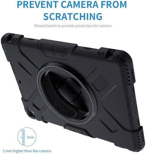 Apple iPad 10.2 2019 / 2020 / 2021 Hybride Hoesje met Handriem Zwart afbeelding 11