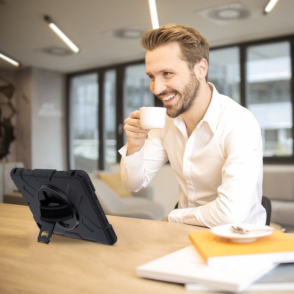 Apple iPad 10.2 2019 / 2020 / 2021 Hybride Hoesje met Handriem Zwart afbeelding 13