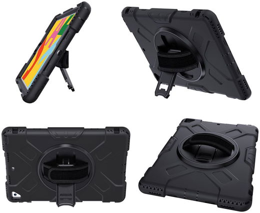 Apple iPad 10.2 2019 / 2020 / 2021 Hybride Hoesje met Handriem Zwart afbeelding 20