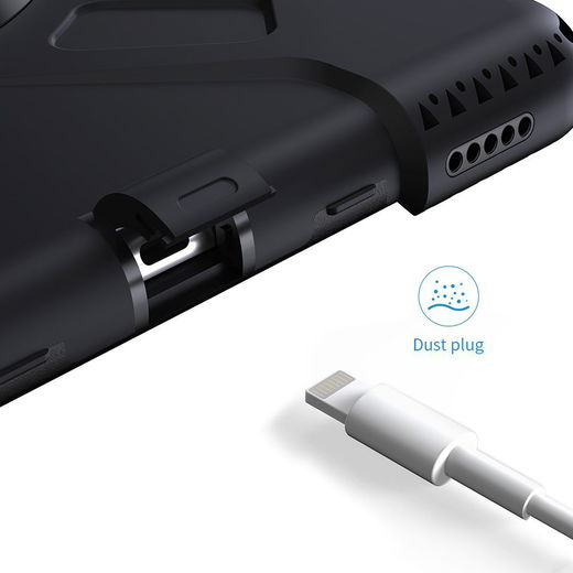 Apple iPad 10.2 2019 / 2020 / 2021 Hybride Hoesje met Handriem Zwart afbeelding 3