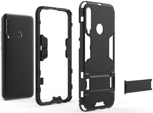 Honor 20 Lite Hybride Hoesje met Standaard Zwart afbeelding 2