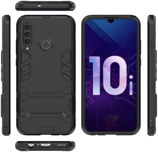 Honor 20 Lite Hybride Hoesje met Standaard Zwart afbeelding 6