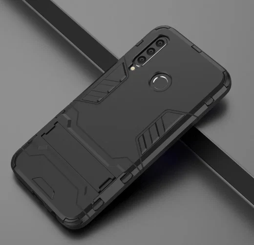 Honor 20 Lite Hybride Hoesje met Standaard Zwart afbeelding 9
