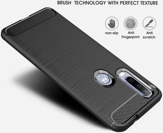 Motorola One Action Geborsteld TPU Hoesje Rood afbeelding 5