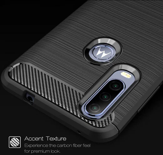 Motorola One Action Geborsteld TPU Hoesje Rood afbeelding 6
