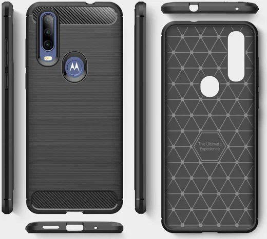 Motorola One Action Geborsteld TPU Hoesje Rood afbeelding 9