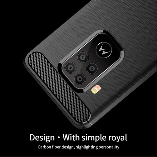 Motorola One Zoom Geborsteld TPU Hoesje Zwart afbeelding 8
