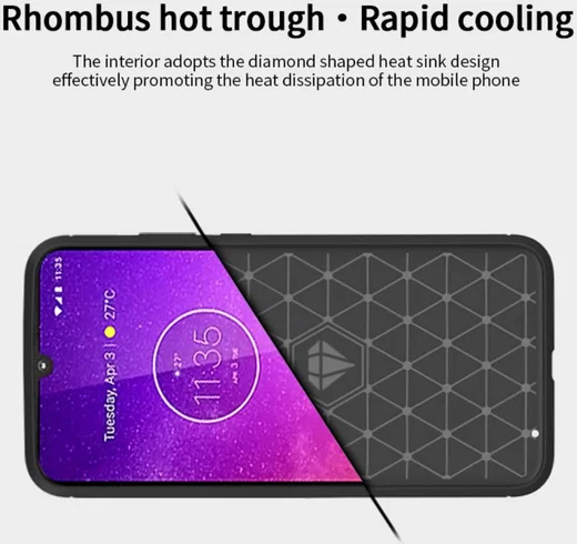 Motorola One Zoom Geborsteld TPU Hoesje Zwart afbeelding 9