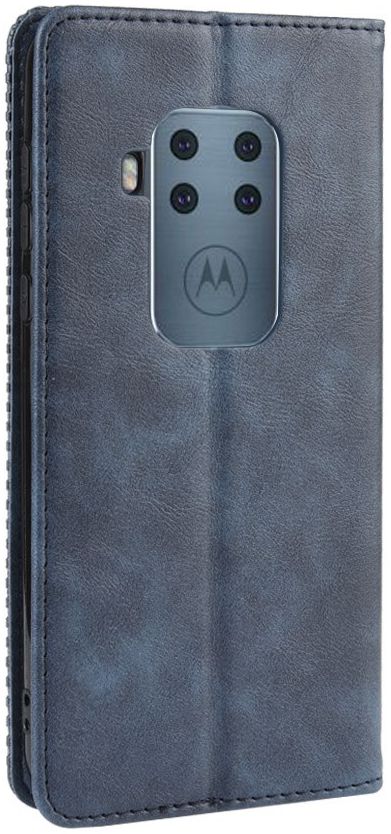 Motorola One Zoom Vintage Portemonnee Hoesje Blauw afbeelding 6