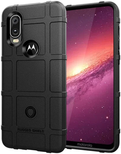 Motorola One Action Rugged Armor Hoesje Zwart afbeelding 1