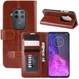 Motorola One Zoom Crazy Horse Leren Portemonnee Hoesje Bruin afbeelding 2