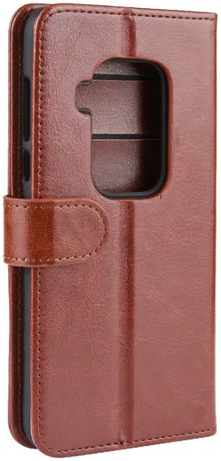 Motorola One Zoom Crazy Horse Leren Portemonnee Hoesje Bruin afbeelding 4