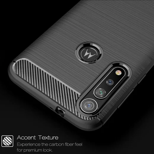 Motorola Moto G8 Plus Geborsteld TPU Hoesje Blauw afbeelding 8