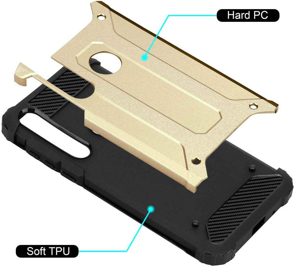 Motorola Moto G8 Plus Hybride Hoesje Goud afbeelding 4