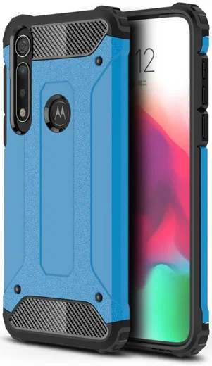 Motorola Moto G8 Plus Hybride Hoesje Blauw afbeelding 1