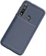 Motorola Moto G8 Plus Siliconen Carbon Hoesje Blauw afbeelding 2