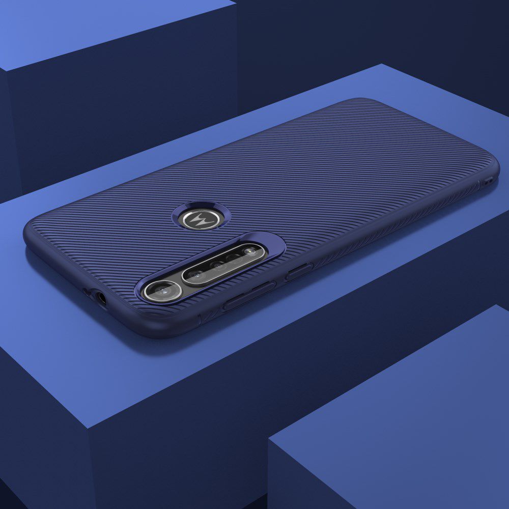 Motorola Moto G8 Plus Twill Slim Texture Back Cover Blauw afbeelding 8