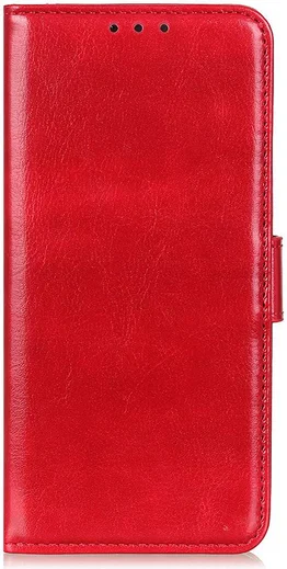 Motorola One Macro Crazy Horse Leren Portemonnee Hoesje Rood afbeelding 1