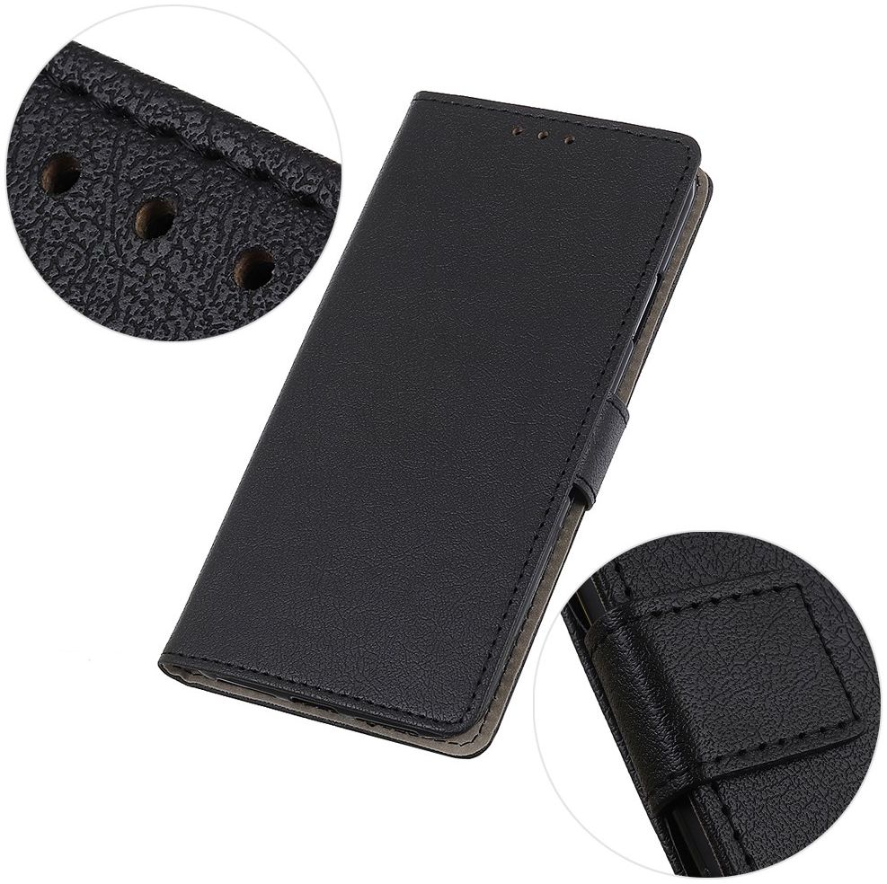 Motorola One Macro Lychee Portemonnee Hoesje met Standaard Zwart afbeelding 10
