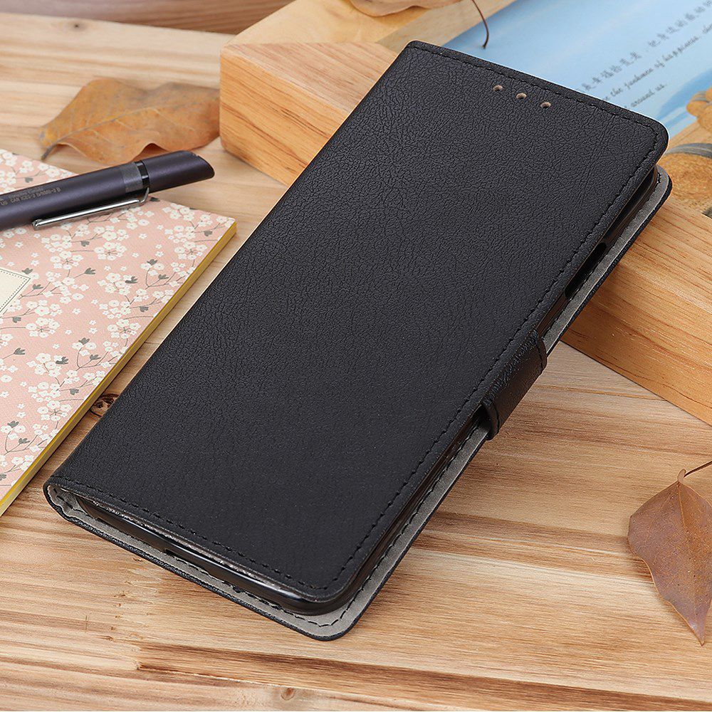 Motorola One Macro Lychee Portemonnee Hoesje met Standaard Zwart afbeelding 11