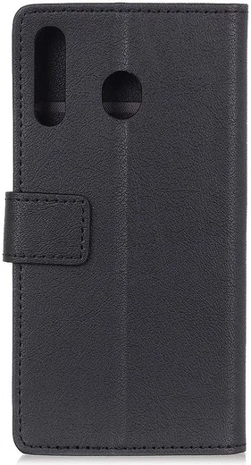 Motorola One Macro Lychee Portemonnee Hoesje met Standaard Zwart afbeelding 2