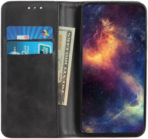 Motorola One Macro Splitleren Portemonnee Hoesje Zwart afbeelding 4