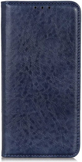 Motorola One Macro Crazy Horse Portemonnee Hoesje Leer Blauw afbeelding 1