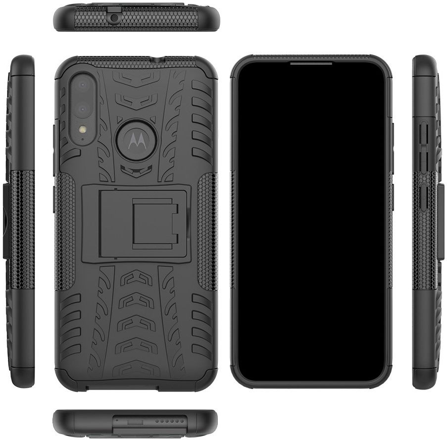Motorola Moto E6s / E6I / E6 Plus Robuust Hybride Hoesje Zwart afbeelding 8