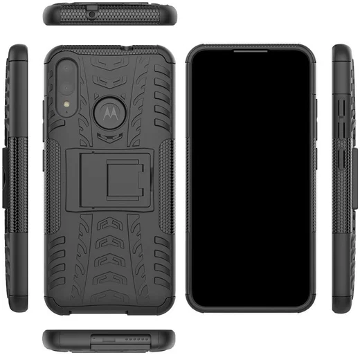Motorola Moto E6s / E6I / E6 Plus Robuust Hybride Hoesje Zwart afbeelding 8