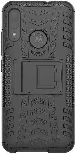 Motorola Moto E6s / E6I / E6 Plus Robuust Hybride Hoesje Zwart afbeelding 7
