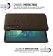 Motorola Moto G8 Plus Stof Hard Back Cover Coffee afbeelding 5