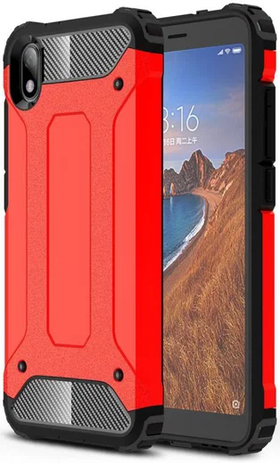Xiaomi Redmi 7A Armor Guard Hybrid Case Rood afbeelding 1