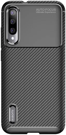 Xiaomi Mi A3 Siliconen Carbon Hoesje Zwart afbeelding 6