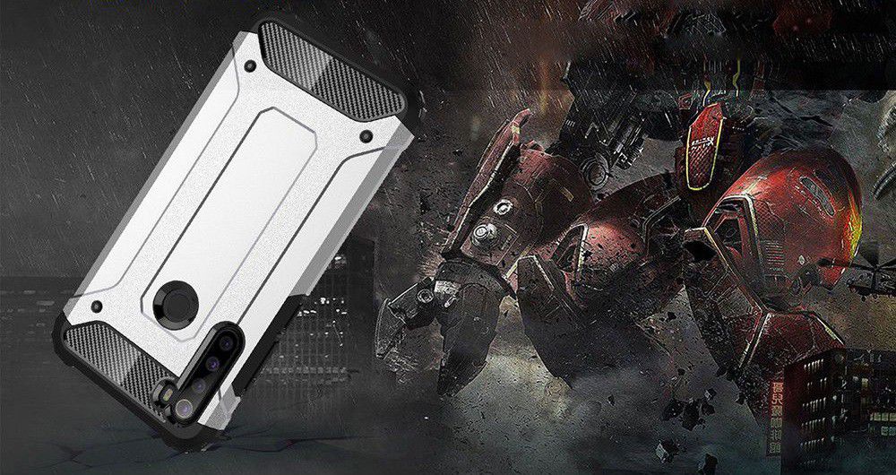 Xiaomi Redmi Note 8 Pro Armor Guard Hybrid Case Zilver afbeelding 7