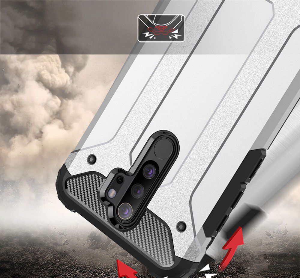 Xiaomi Redmi Note 8 Pro Armor Guard Hybrid Case Zilver afbeelding 2