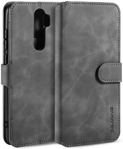 Xiaomi Redmi Note 8 Pro Retro Portemonnee Hoesje Grijs afbeelding 2