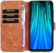 Xiaomi Redmi Note 8 Pro Retro Portemonnee Hoesje Bruin afbeelding 1