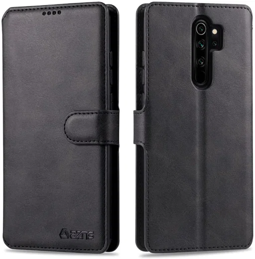 Xiaomi Redmi Note 8 Pro AZNS Portemonnee Stand Hoesje Zwart afbeelding 2
