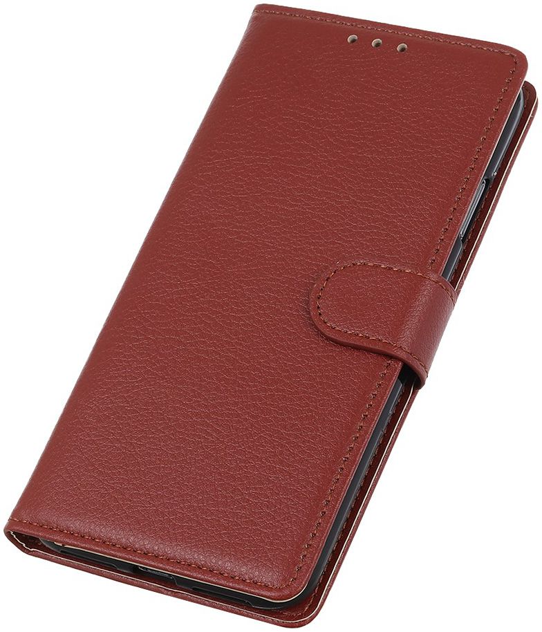 Alcatel 3X 2019 Litchi Skin Leren Portemonnee Hoesje Bruin afbeelding 8